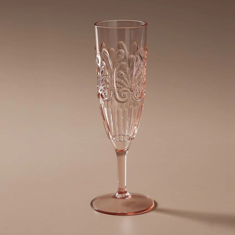 INDIGO LOVE Pavilion Acrylic Champagne Flute - Pink DRINKWARE - Zabecca Living