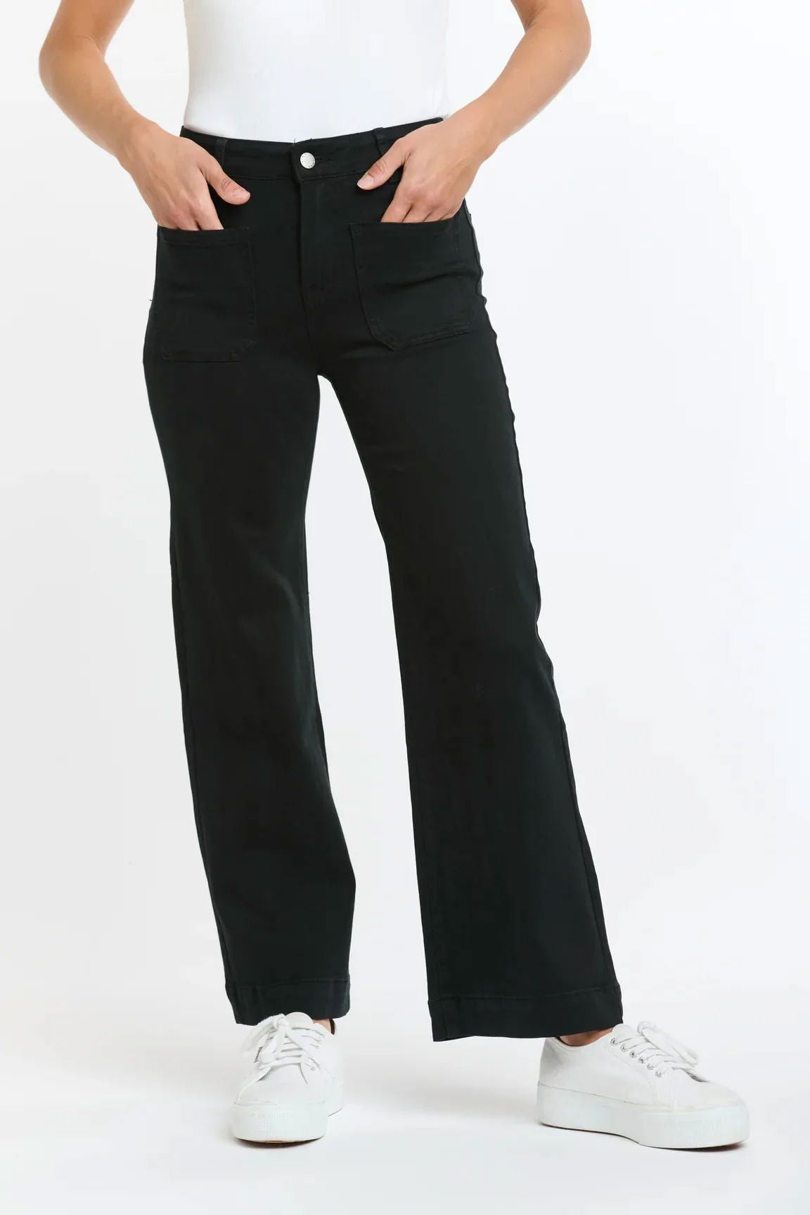 ITALIAN STAR Bobbi Jeans 7/8 - Black JEANS - Zabecca Living