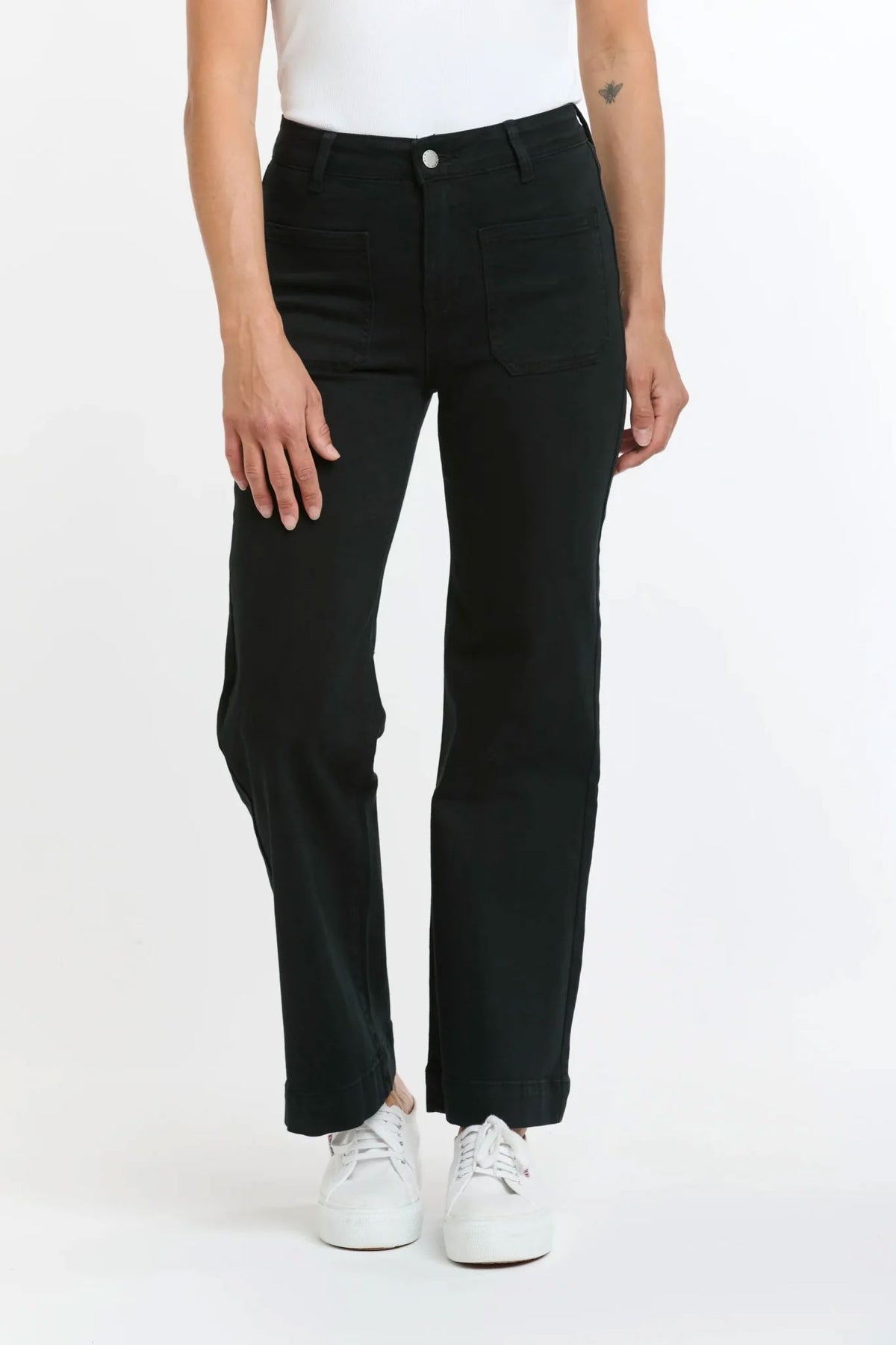 ITALIAN STAR Bobbi Jeans 7/8 - Black JEANS - Zabecca Living