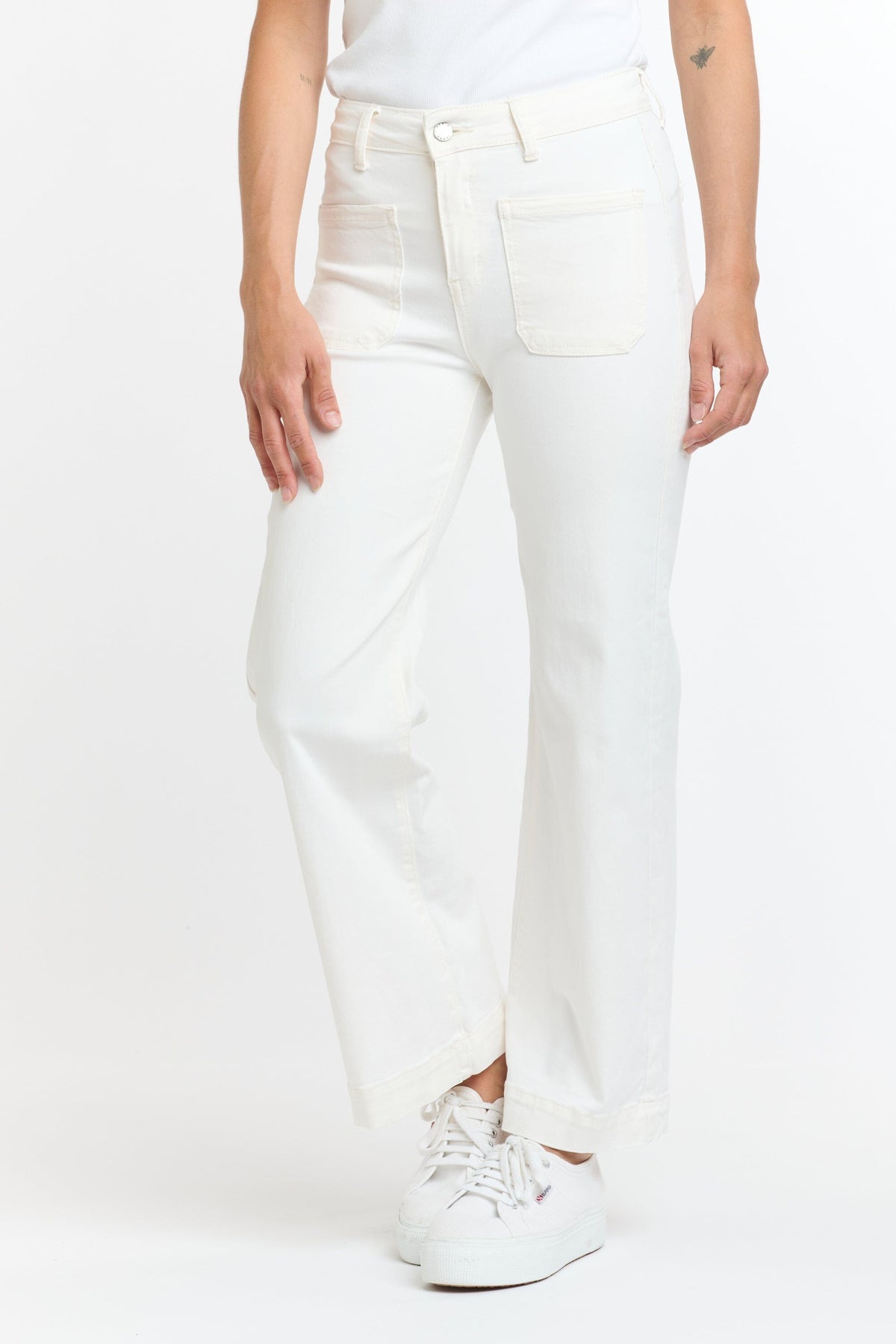 ITALIAN STAR Bobbi Jeans 7/8 - White JEANS - Zabecca Living