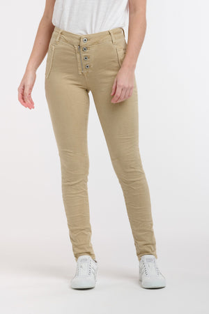 ITALIAN STAR Button Jeans - Light Clay JEANS - Zabecca Living