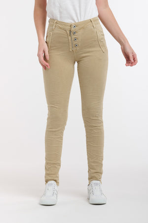 ITALIAN STAR Button Jeans - Light Clay JEANS - Zabecca Living