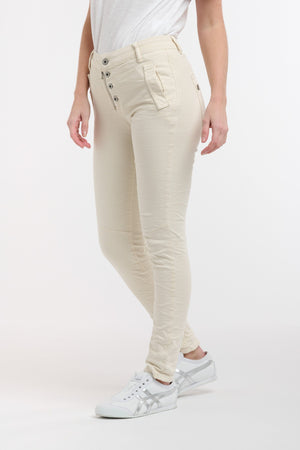 ITALIAN STAR Button Jeans - Vanilla JEANS - Zabecca Living