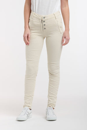 ITALIAN STAR Button Jeans - Vanilla JEANS - Zabecca Living