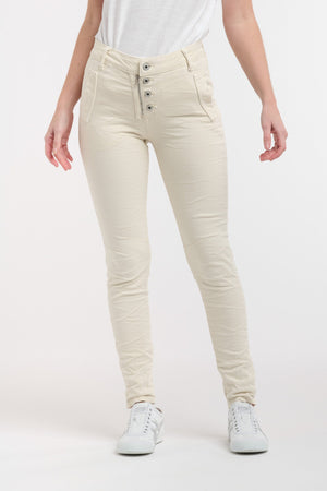 ITALIAN STAR Button Jeans - Vanilla JEANS - Zabecca Living