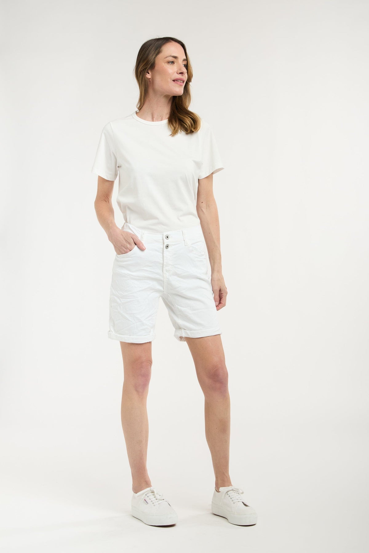 ITALIAN STAR Emma Shorts - White SHORTS - Zabecca Living