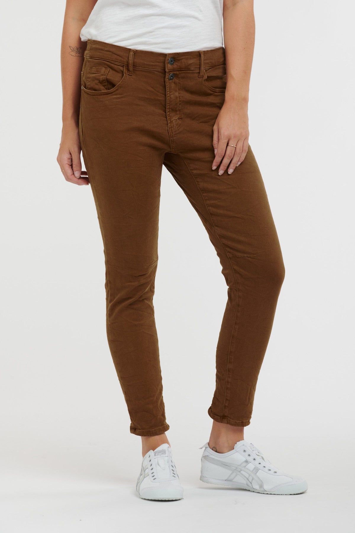 ITALIAN STAR Emma Stretch Jeans - Brick JEANS - Zabecca Living