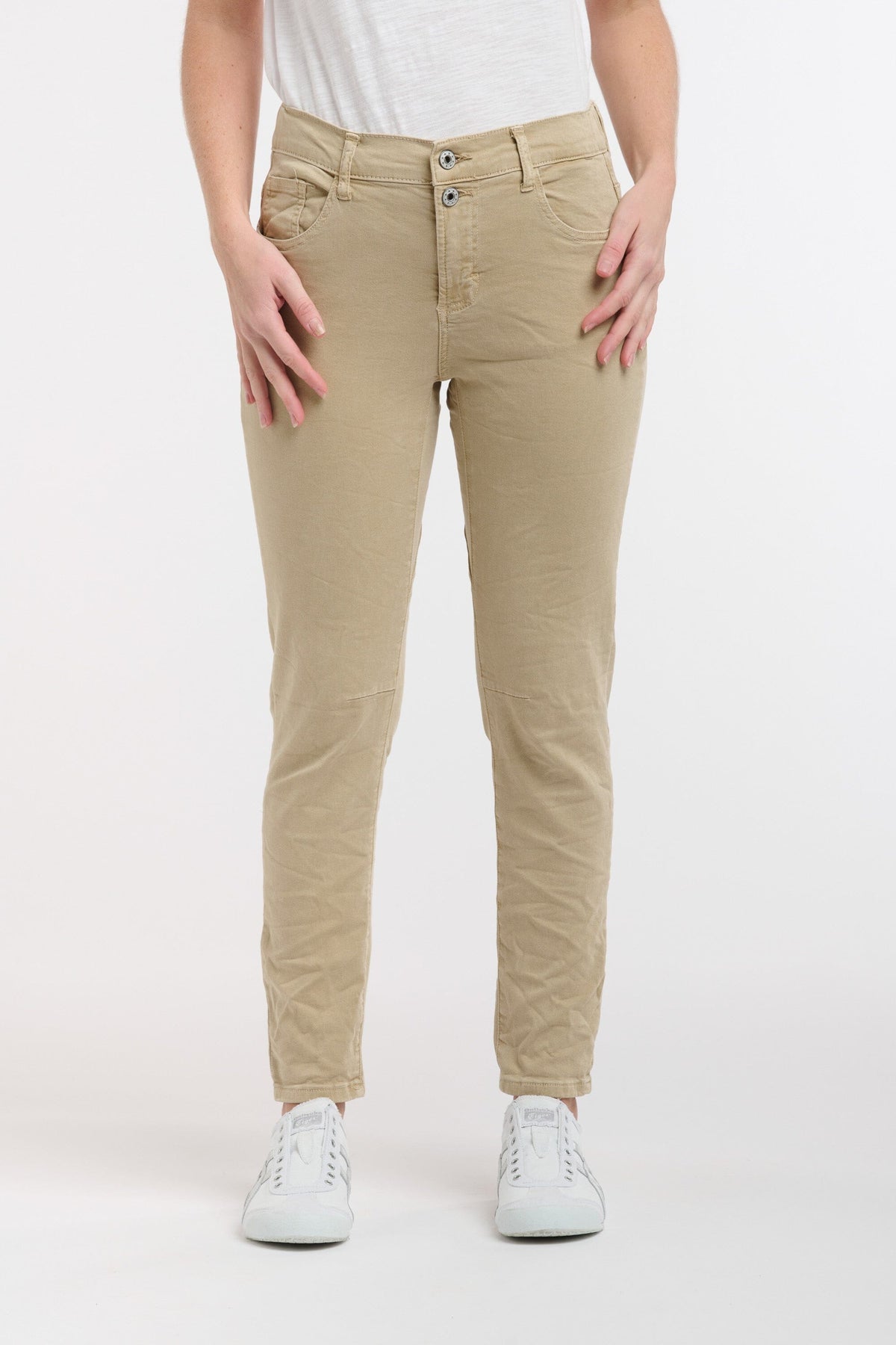 ITALIAN STAR Emma Stretch Jeans - Light Clay JEANS - Zabecca Living