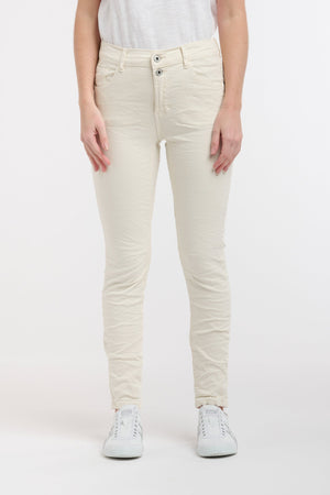 ITALIAN STAR Emma Stretch Jeans - Vanilla JEANS - Zabecca Living