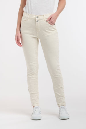 ITALIAN STAR Emma Stretch Jeans - Vanilla JEANS - Zabecca Living