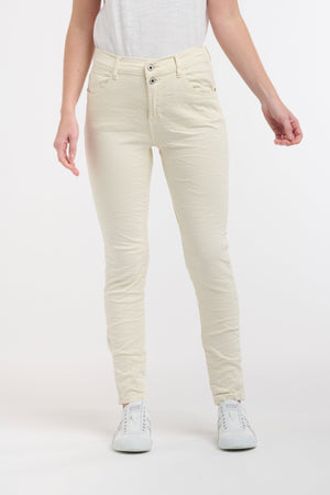 ITALIAN STAR Emma Stretch Jeans - Vanilla JEANS - Zabecca Living