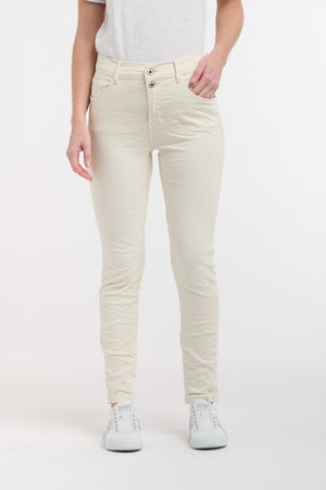 ITALIAN STAR Emma Stretch Jeans - Vanilla JEANS - Zabecca Living