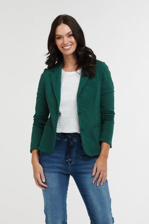 ITALIAN STAR Maha Blazer - Bottle Green Jackets + Coats - Zabecca Living