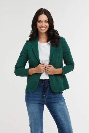 ITALIAN STAR Maha Blazer - Bottle Green Jackets + Coats - Zabecca Living