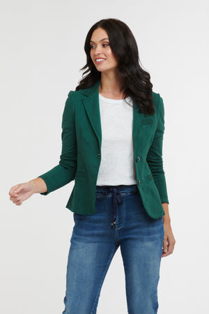 ITALIAN STAR Maha Blazer - Bottle Green Jackets + Coats - Zabecca Living