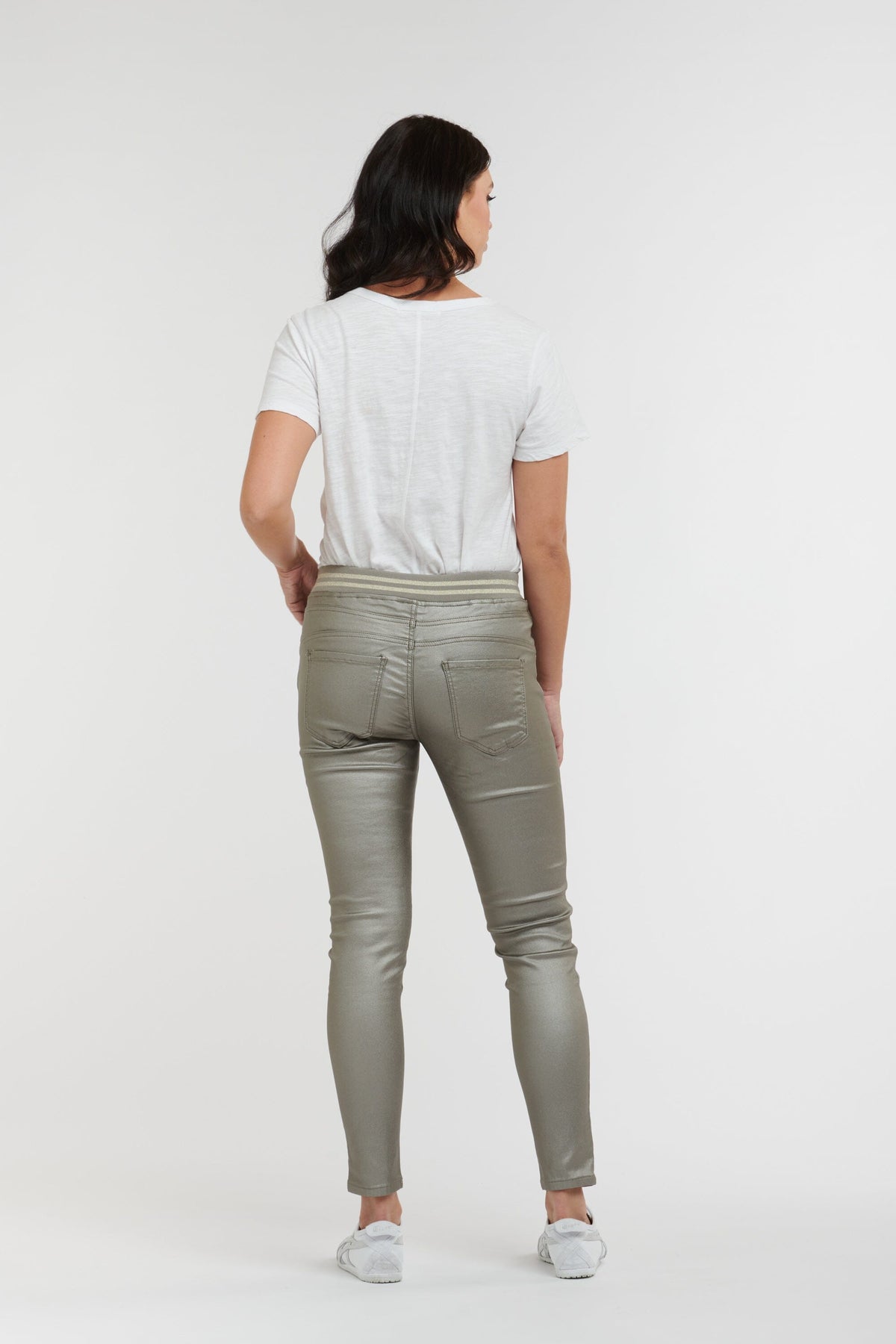 ITALIAN STAR Pleather Tommy Jean - Silver JEANS - Zabecca Living
