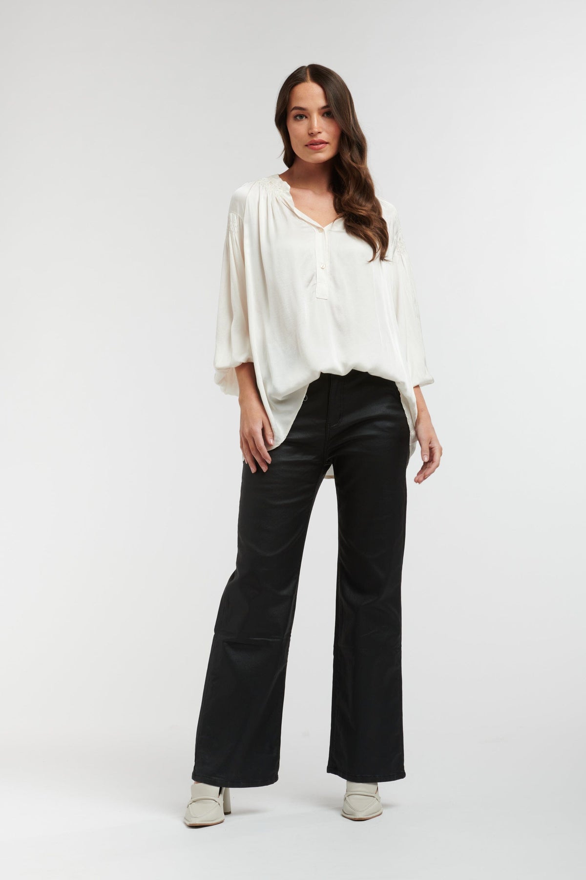 ITALIAN STAR Shirley Coated Jeans - Black JEANS - Zabecca Living
