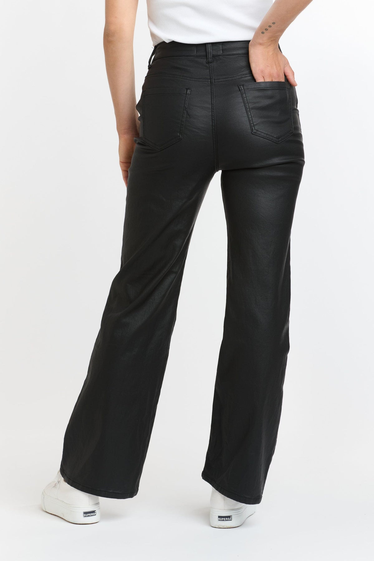 ITALIAN STAR Shirley Coated Jeans - Black JEANS - Zabecca Living