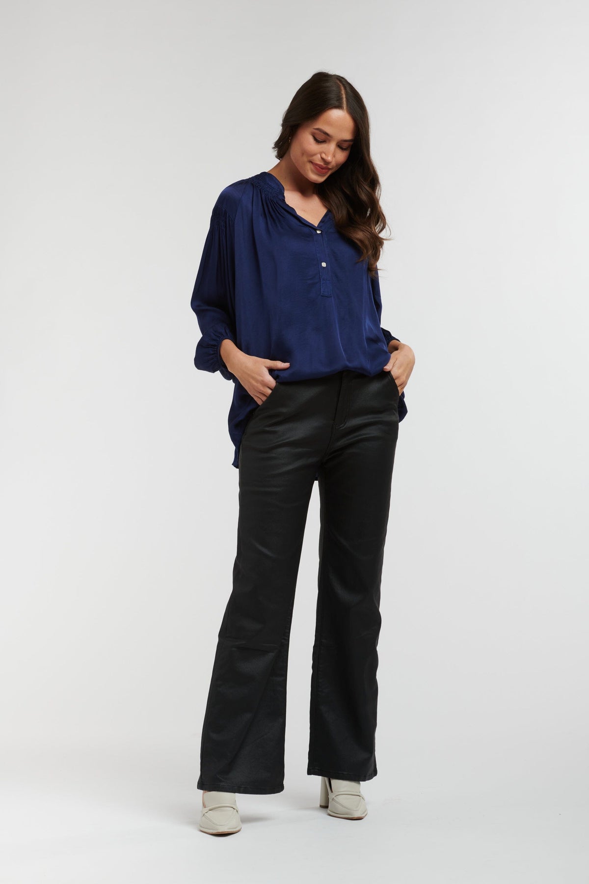 ITALIAN STAR Shirley Coated Jeans - Black JEANS - Zabecca Living