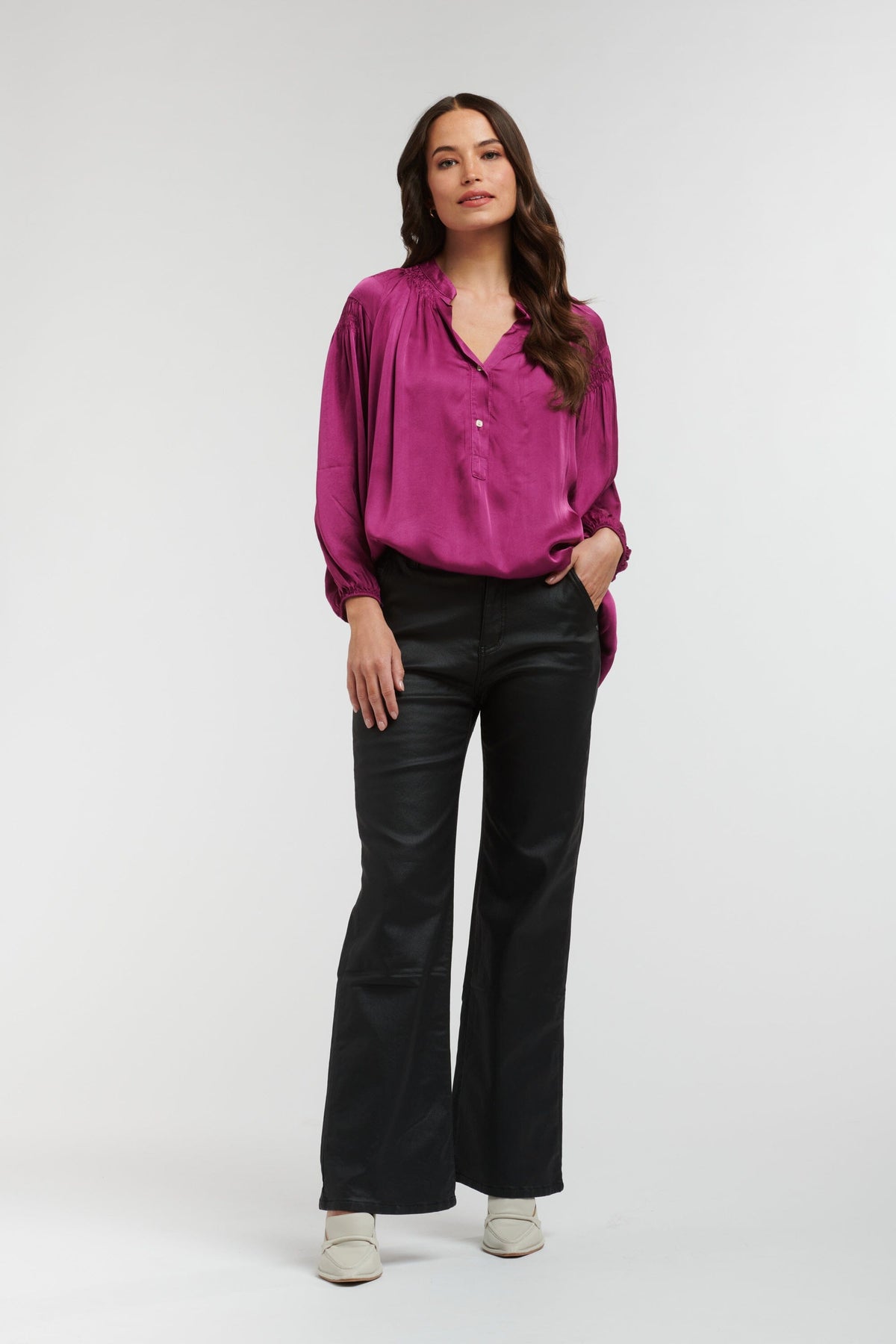 ITALIAN STAR Shirley Coated Jeans - Black JEANS - Zabecca Living