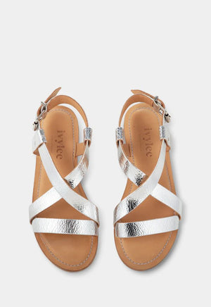 IVYLEE COPENHAGEN Laura Sandal- Cracked Silver SANDAL - Zabecca Living