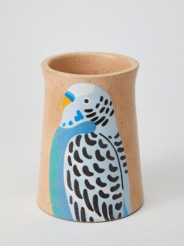 JONES &amp; CO Aerial Blue Budgie Vase VASE - Zabecca Living