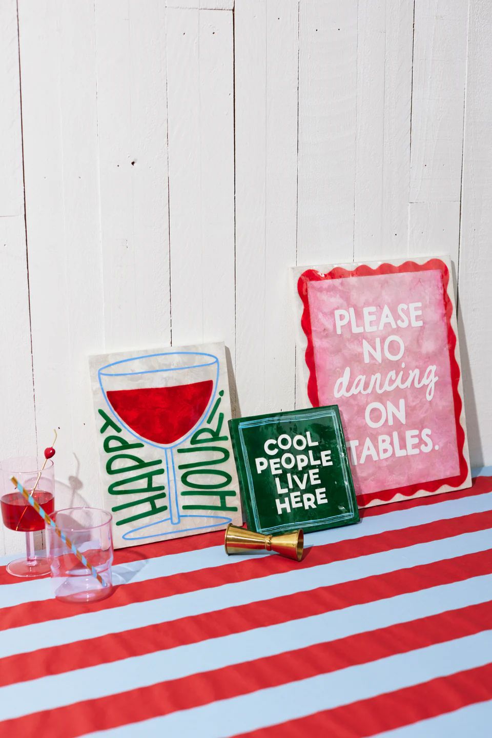 JONES &amp; CO Fun House Happy Tile WALL ART - Zabecca Living