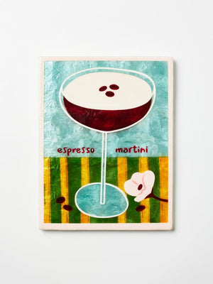 JONES & CO Happy Hour Espresso Tile WALL ART - Zabecca Living