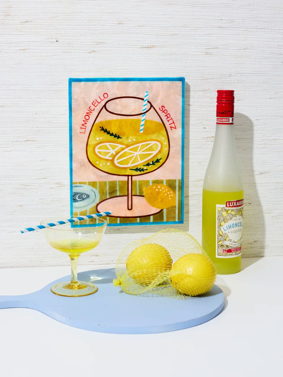 JONES &amp; CO Happy Hour Limoncello Tile WALL ART - Zabecca Living