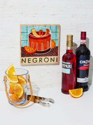 JONES & CO Happy Hour Negroni Tile WALL ART - Zabecca Living