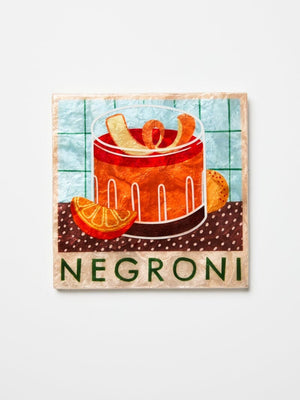 JONES & CO Happy Hour Negroni Tile WALL ART - Zabecca Living