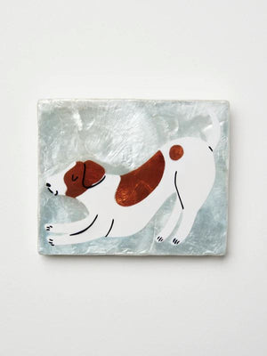 JONES & CO Pup Jack Russell Terrier Tile WALL ART - Zabecca Living