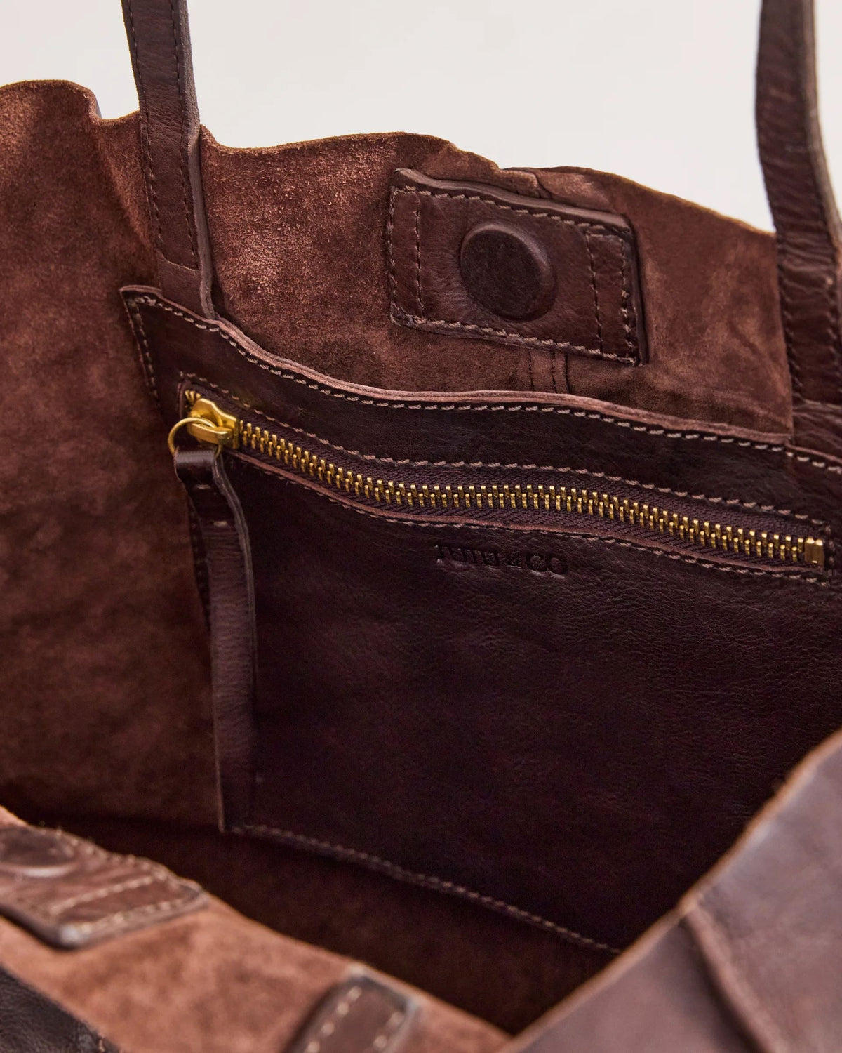 JUJU & CO Tumbled Baby Unlined Tote - Chocolate HANDBAG - Zabecca Living