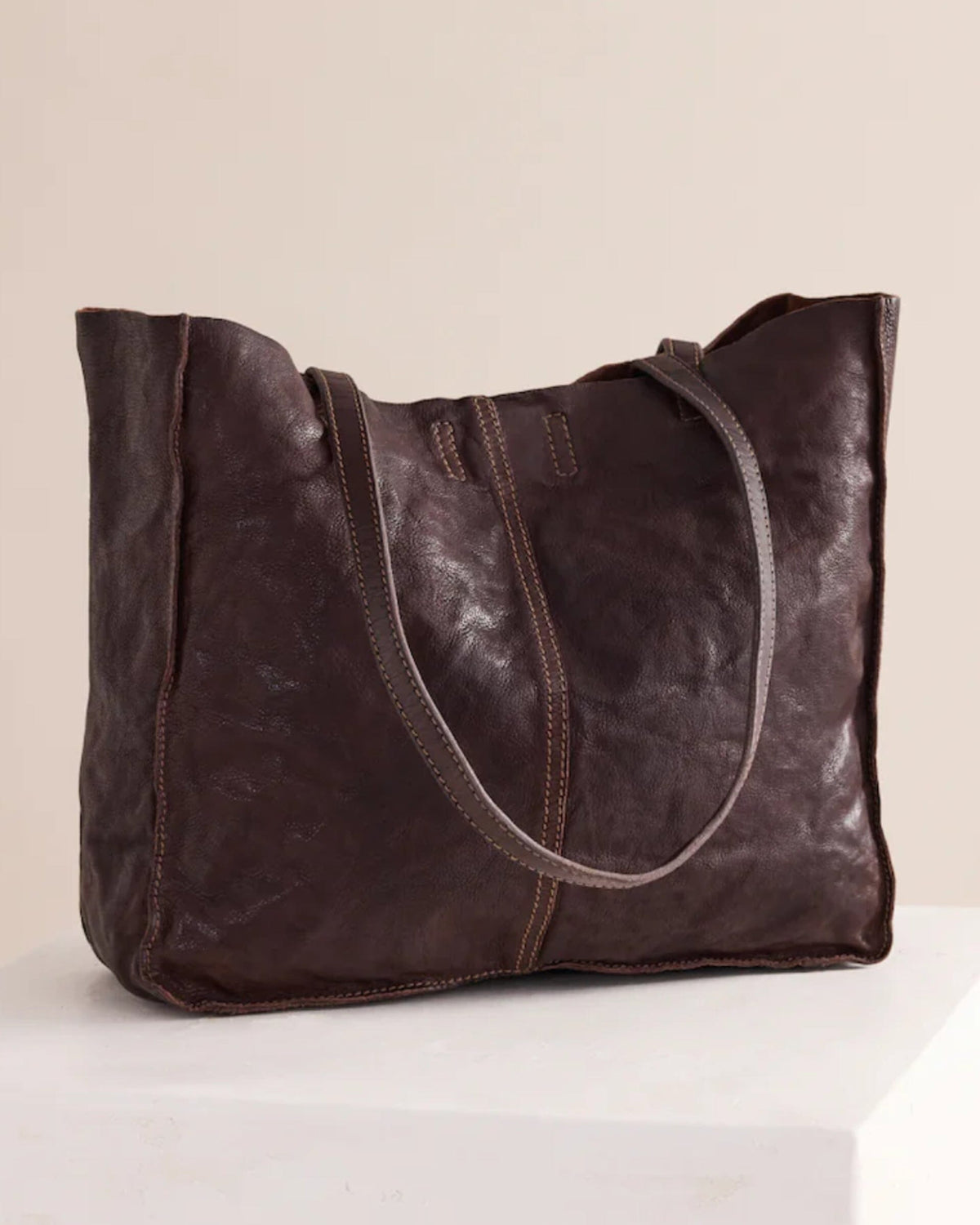 JUJU & CO Tumbled Baby Unlined Tote - Chocolate HANDBAG - Zabecca Living