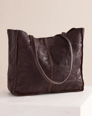 JUJU & CO Tumbled Baby Unlined Tote - Chocolate HANDBAG - Zabecca Living