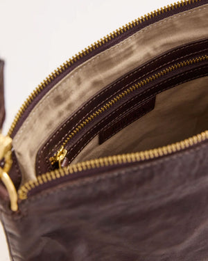 JUJU & CO Tumbled Large Essential Pouch - Chocolate HANDBAG - Zabecca Living