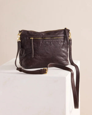 JUJU & CO Tumbled Large Essential Pouch - Chocolate HANDBAG - Zabecca Living