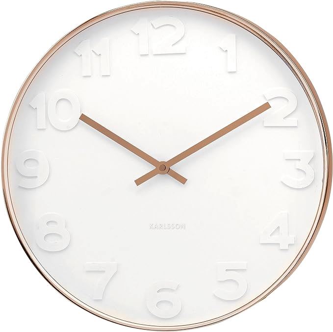 KARLSSON Mr White Wall Clock - White/Copper CLOCK - Zabecca Living