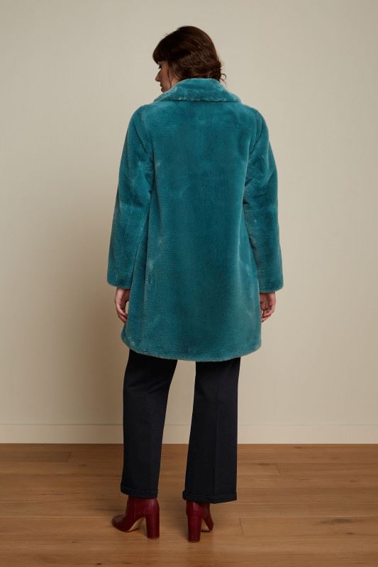 KING LOUIE Anais Coat Long Philly - Sea Blue Coat - Zabecca Living