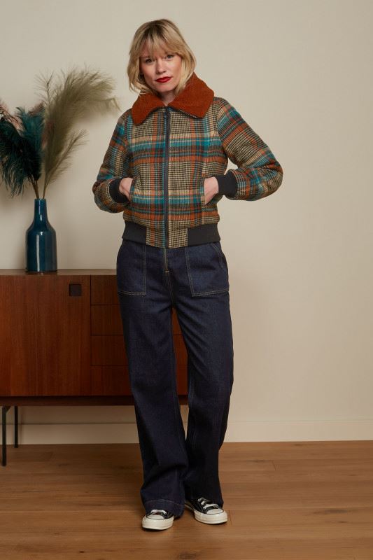 KING LOUIE Arizona Jacket Fitz Check - Black Jacket - Zabecca Living