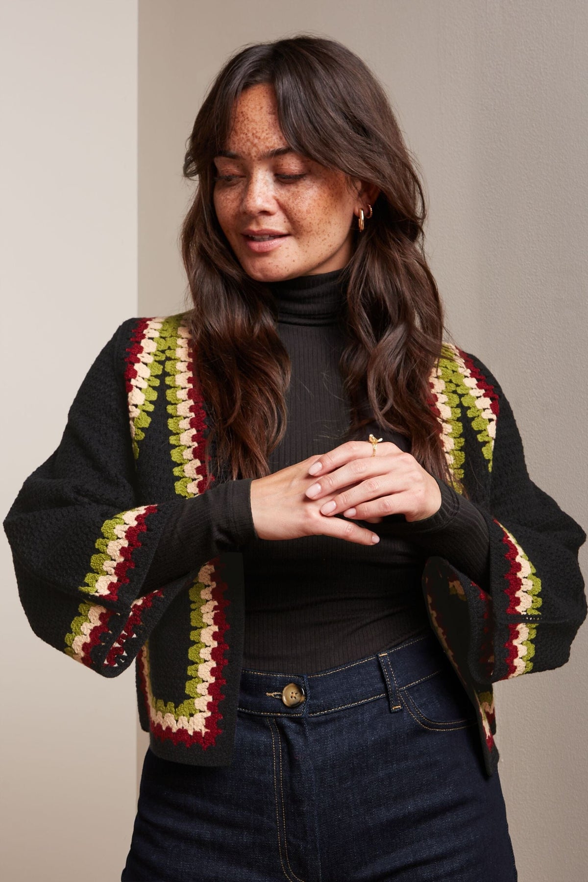 KING LOUIE Arlene Crochet Cardi - Cabernet Red CARDIGAN - Zabecca Living