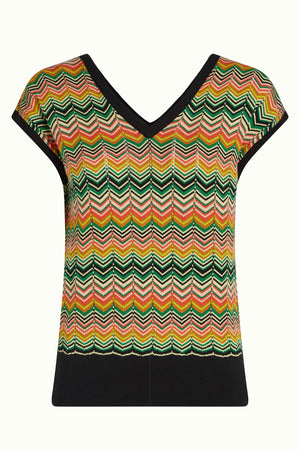 KING LOUIE Double V Top Penny Zigzag - Black Jumpers + Knitwear - Zabecca Living