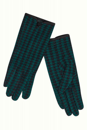 KING LOUIE Gloves Pied De Poule - Dragonfly Green GLOVES - Zabecca Living