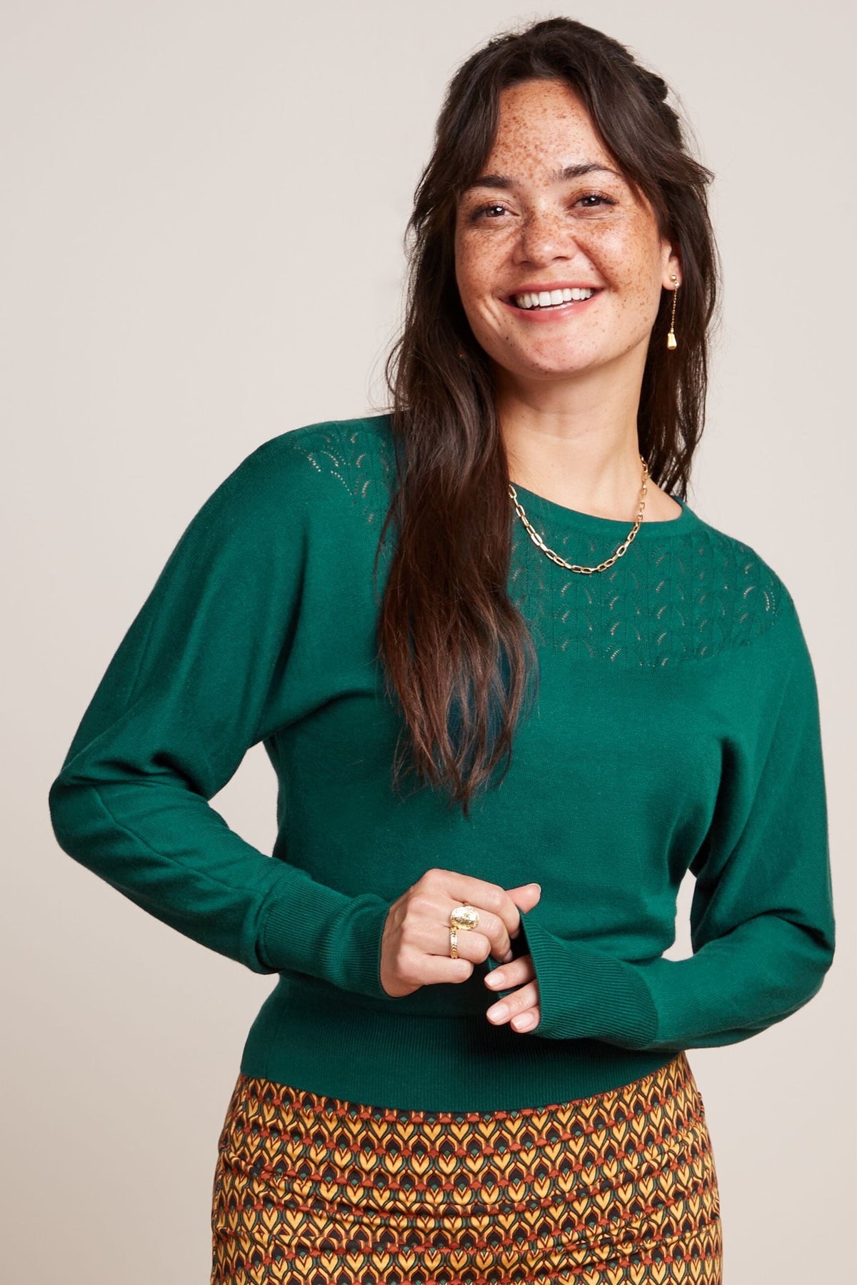 KING LOUIE Valentina Top Club Jumper - Urban Green Jumpers + Knitwear - Zabecca Living