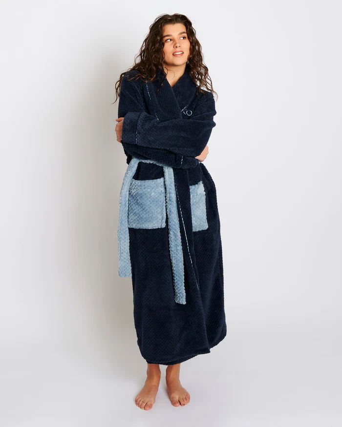 KIP & CO Cosy Robe - Deep Blue Sleepwear - Zabecca Living