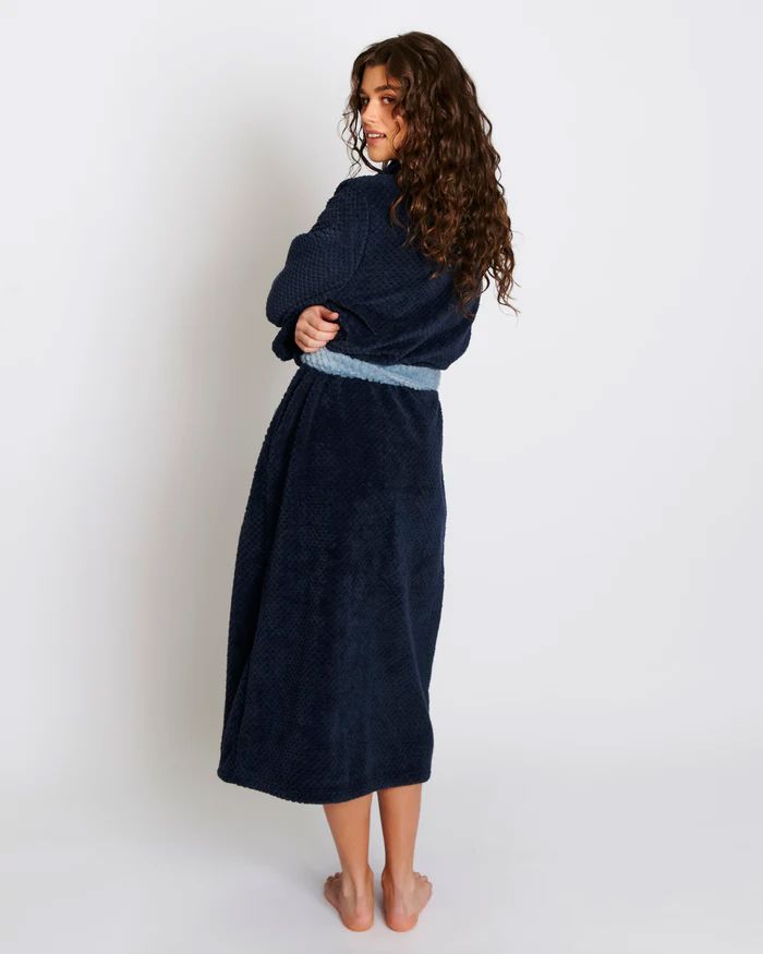 KIP & CO Cosy Robe - Deep Blue Sleepwear - Zabecca Living