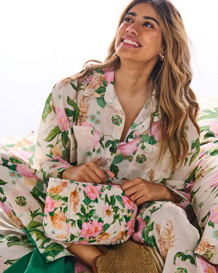 KIP &amp; CO Organic Cotton Long Sleeve Shirt &amp; Pant Pyjama Set - Sunday Stroll Sleepwear - Zabecca Living