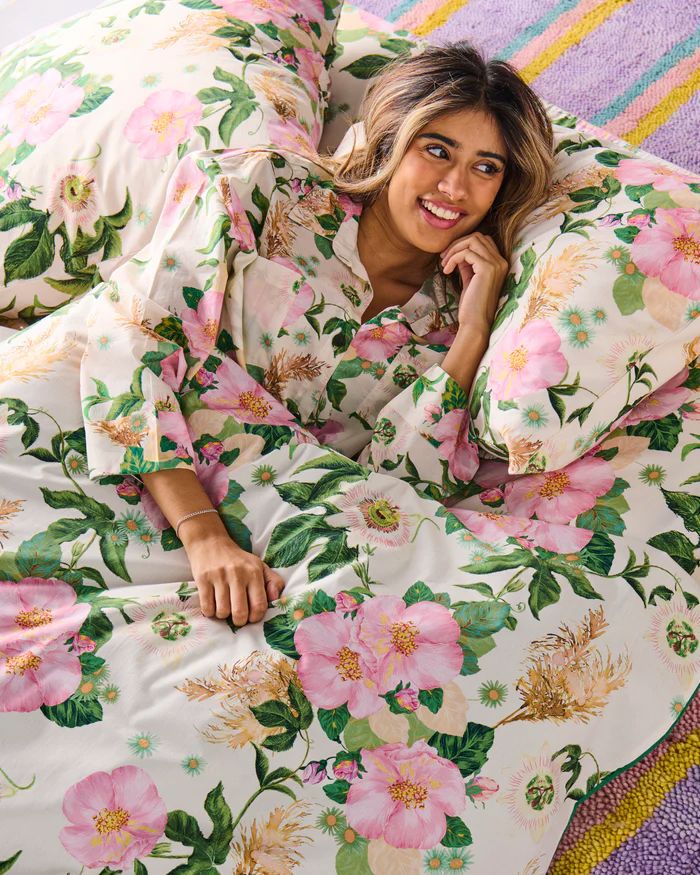 KIP &amp; CO Organic Cotton Long Sleeve Shirt &amp; Pant Pyjama Set - Sunday Stroll Sleepwear - Zabecca Living