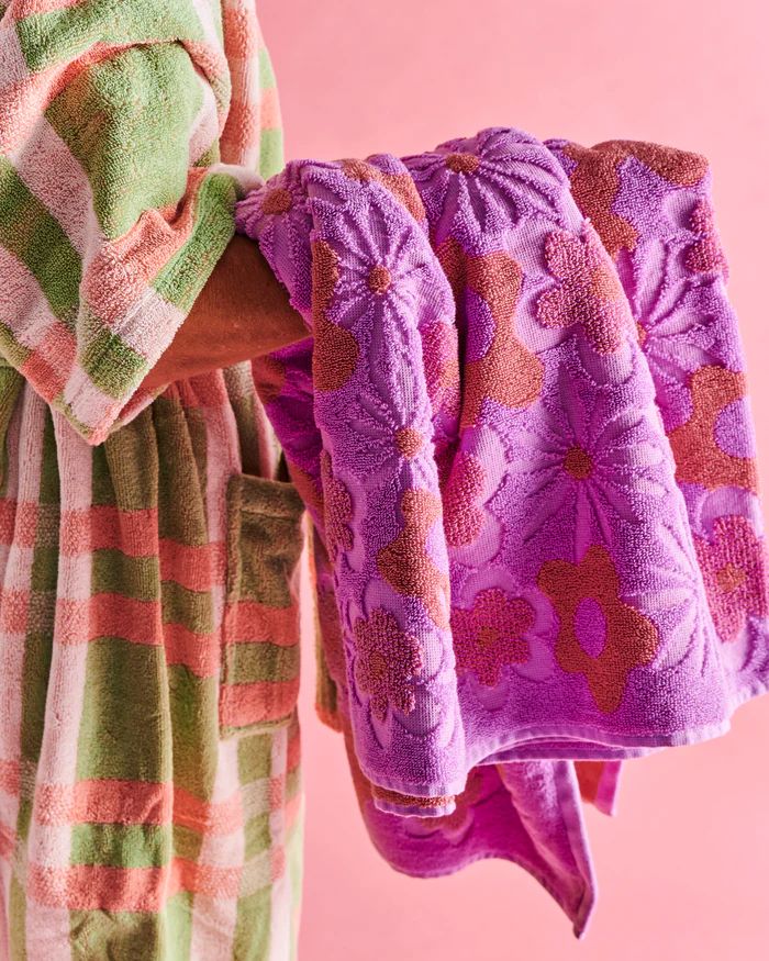 KIP &amp; CO Terry Bath Towel - Peach Fleur towel - Zabecca Living