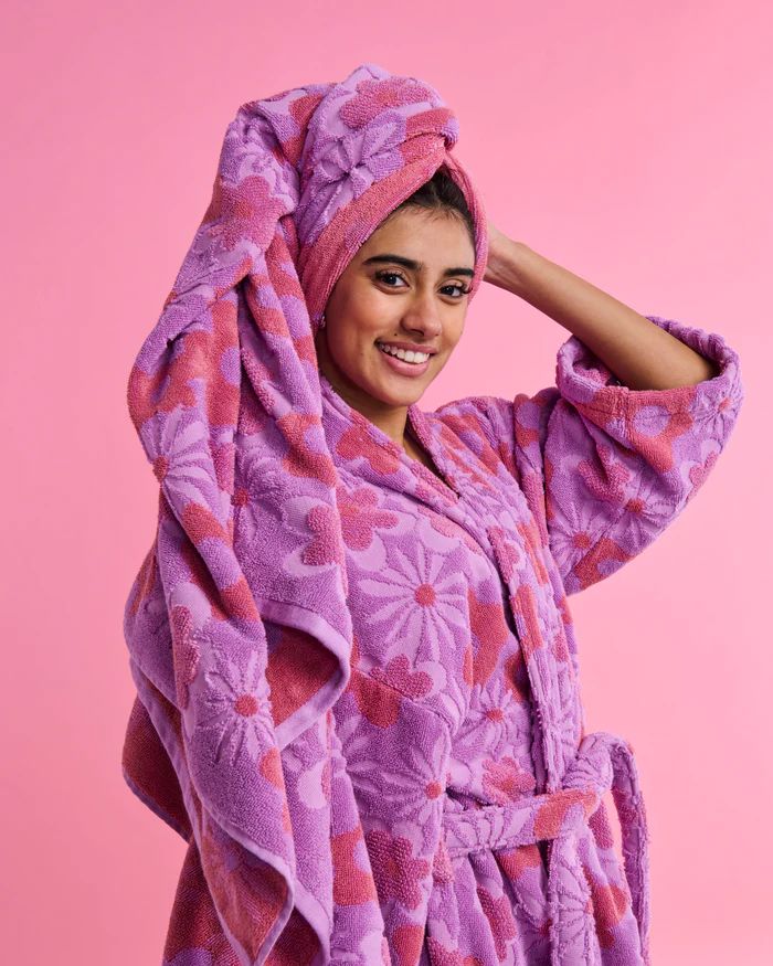 KIP &amp; CO Terry Bath Towel - Peach Fleur towel - Zabecca Living